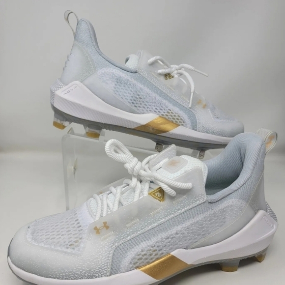 Under Armour Mens Harper 6 Low ST Baseball Cleats WHITE Sz Multi 3024315-100 NEW main image 6